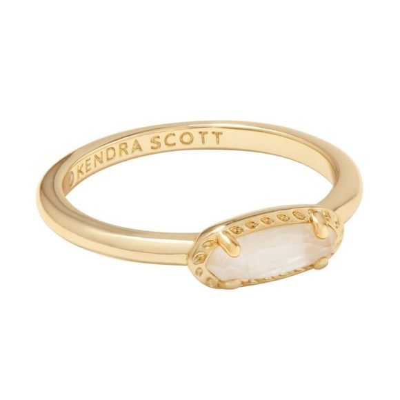Kendra Scott Gold Ring with White Stone - Picture 1 of 1
